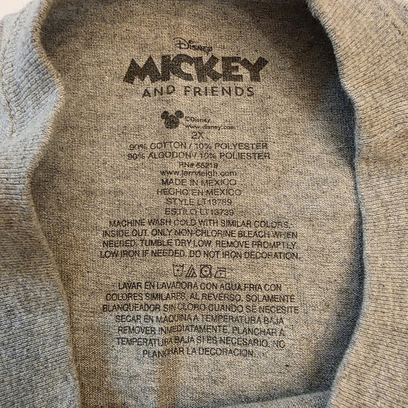 Disney Mickey & Friends "Squad" Gray Double Sided T-Shirt Men's Big And Tall 2X - Picture 5 of 6